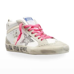 Golden Goose Women's White and Pink High-Top Sneakers